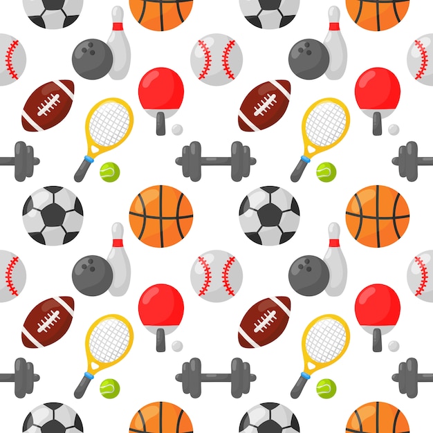 sport seamless pattern icons 