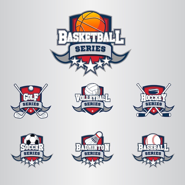 Vettore serie sport. set logo moderno premium.