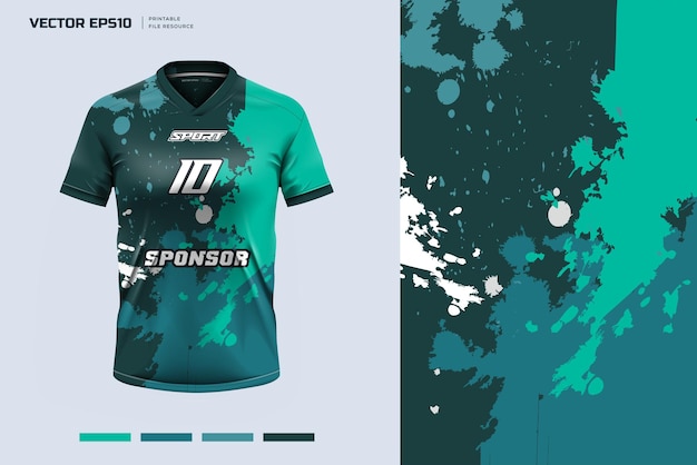 Sport shirt apparel design Soccer jersey mockup and design with grunge design