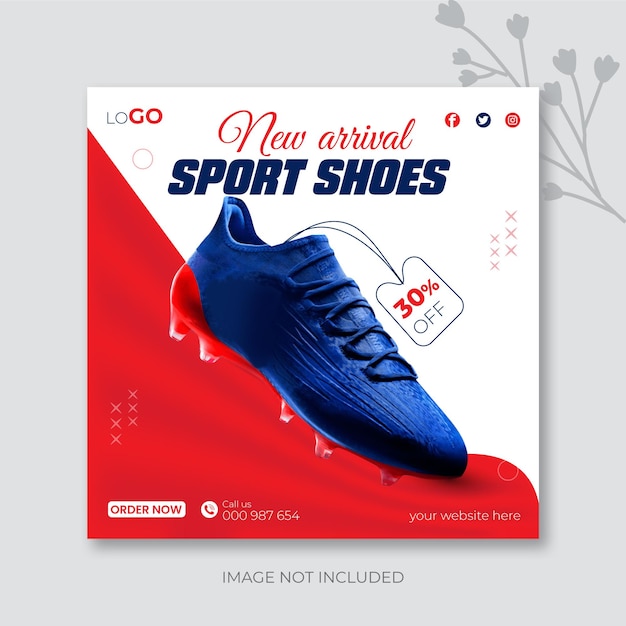 스포츠 신발 소셜 미디어 게시물 및 Instagram 게시물 웹 배너 템플릿
