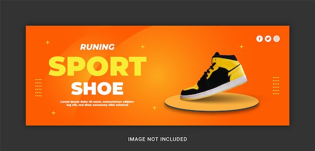 Sport shoes facebook cover social media post template