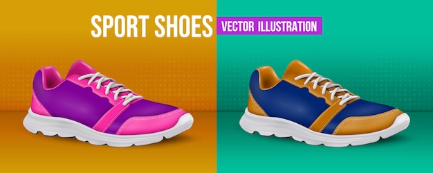 Sport shoes illustration. realistic shoes