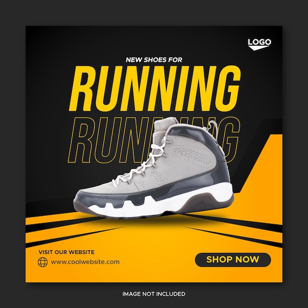 Vector sport shoes promotion social media facebook banner template