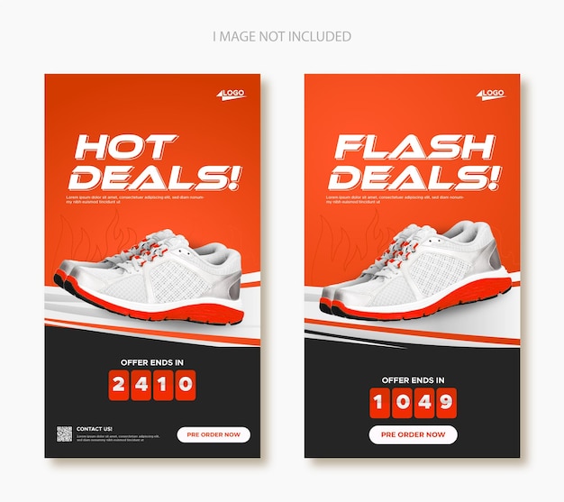 sport shoes promotion social media facebook post banner template