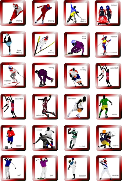 Sport silhouet iconen Vector illustratie
