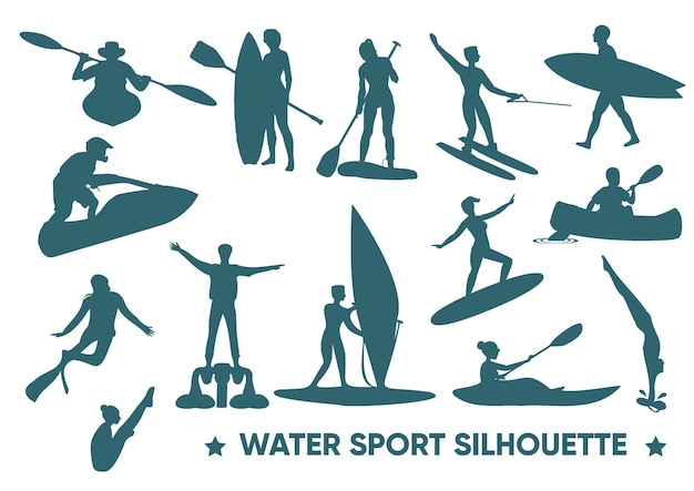 Sport silhouette water silhouette