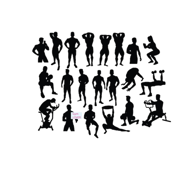 Sport Silhouette of weightlifting art vector design