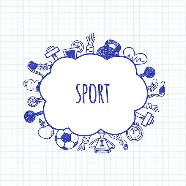 Sport sketch bubbles vector design illustration.Healthy lifestyle background