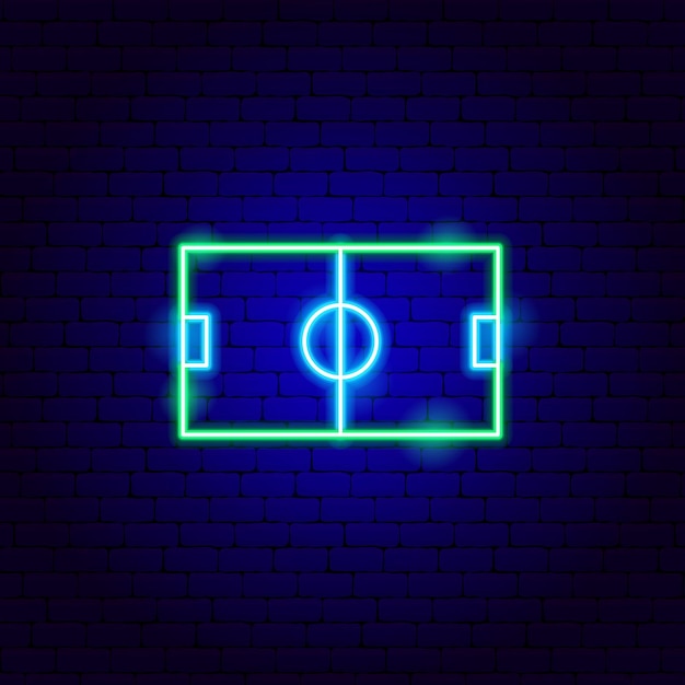 Insegna al neon del campo di calcio sportivo