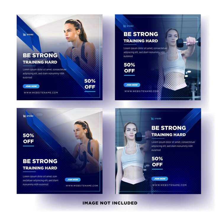 Sport Social Media Banner. Gym Fitness