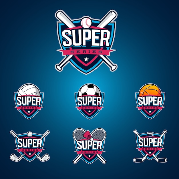 Sport super serie. premium moderne logo set.