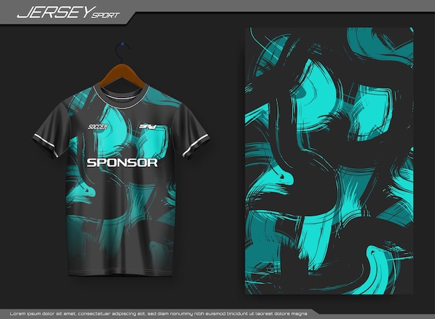 Sport-t-shirt van jersey met kleurverloop. Voetbaltrui mockup voor voetbalclub.