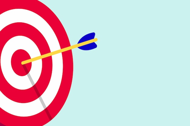 Sport target icon with arrow in the bullseye with shadows on it Goal achievement symbol icon sign