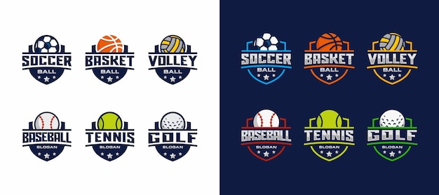 Sport team emblem logo set design vector illustration