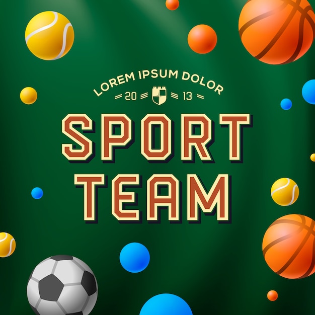 Sport team template, poster, flyer, illustration