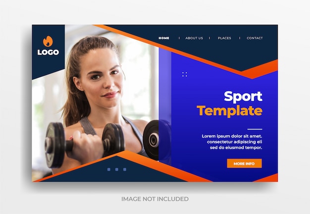 Vector sport template banner landing page website template vector eps