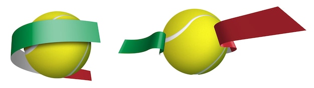 sport tennisbal in linten met kleuren vlag Italiaanse vlag geïsoleerde vector op witte achtergrond