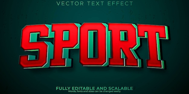 Vector sport text effect editable basketball and football text style