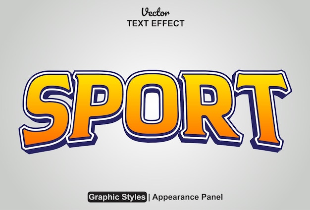 Sport text effect with graphic style and editable