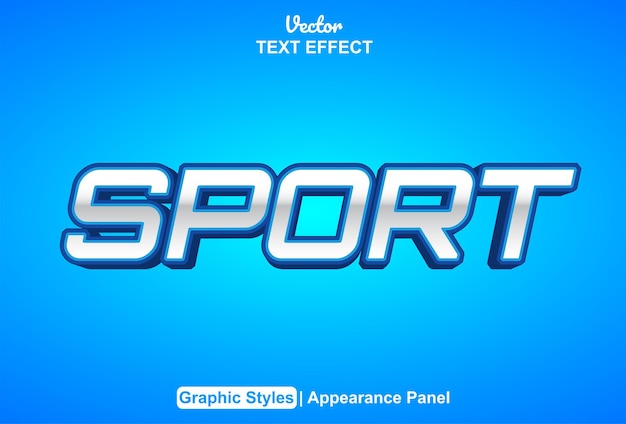 Sport text effect with graphic style and editable