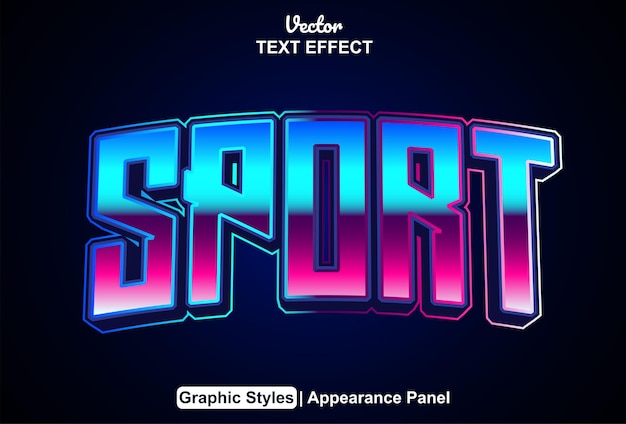 Sport text effect with graphic style and editable