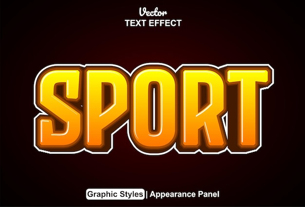 Sport text effect with graphic style and editable