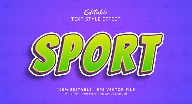 Эффект стиля спортивного текста Эффект редактируемого текста