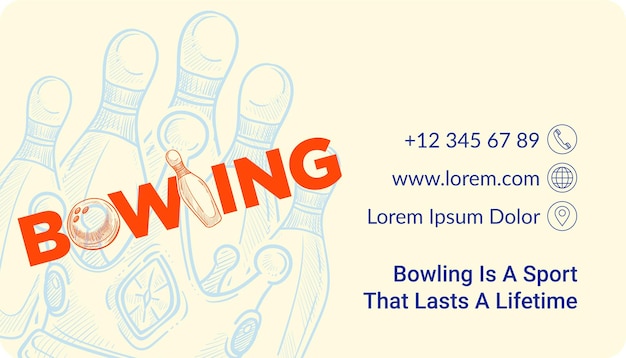 Sport that lasts a lifetime bowling business card