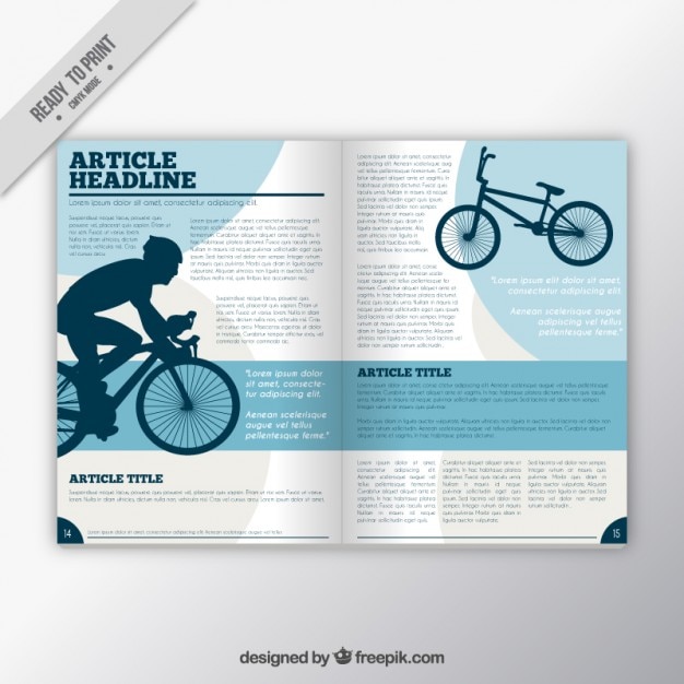 Sport tijdschrift met fietser