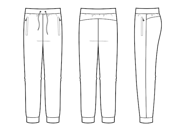 Track Pants Fashion Flat Technical Drawing Vector Template Stock Vector by  haydenkoo 248103098