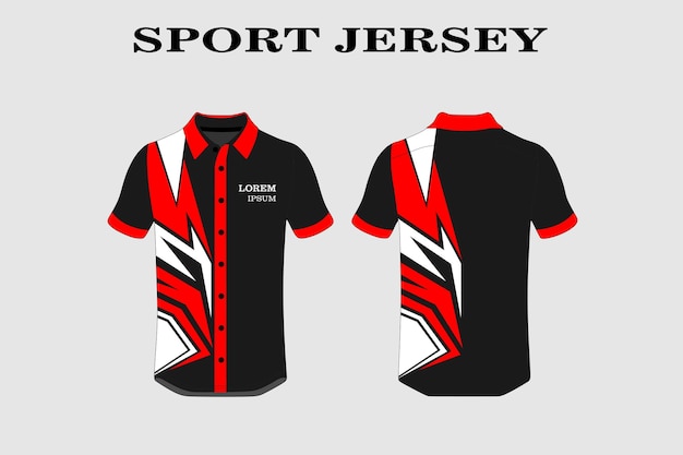 スポーツTシャツデザイン:レースジャージサイクリングサッカーゲームモトクロスフロントとバックビュー
