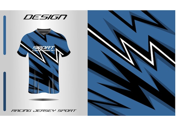 Sport tshirt ontwerp voor wielrennen jersey voetbalwedstrijd motorcross shirt blauwe kleur