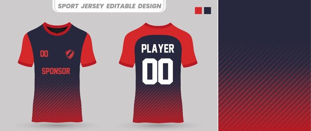 スポーツ t シャツ サッカー ジャージ デザイン前面と印刷用背面図