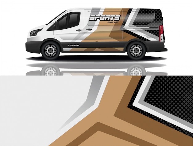 sport van decal wrap illustration