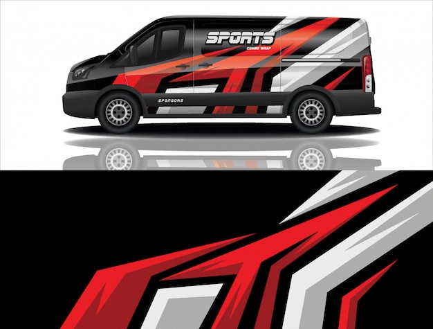 sport van sticker wrap illustratie