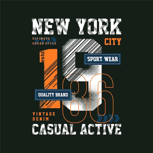 Premium Vector | Sport wear new york abstract graphic typography casual ...