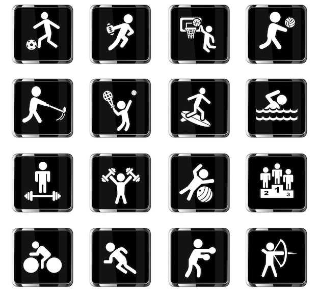 Sport web icons for user interface design