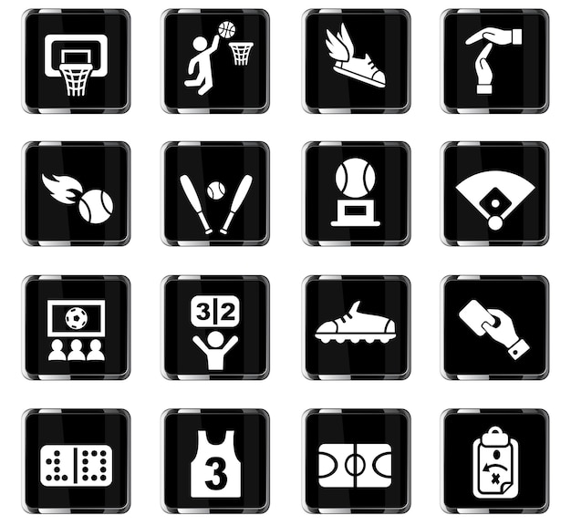 Sport web icons for user interface design