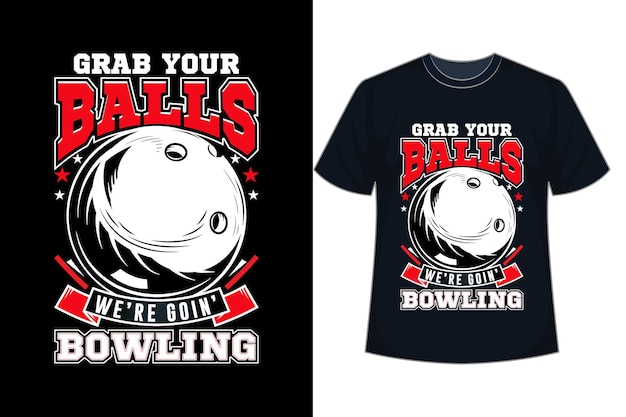 Sportbal clipart, Vintage sportbal T-shirts, afdrukbare Bowling T-shirt voor mannen