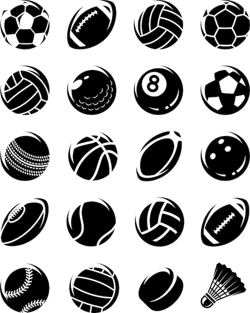 Sportballen instellen Vector