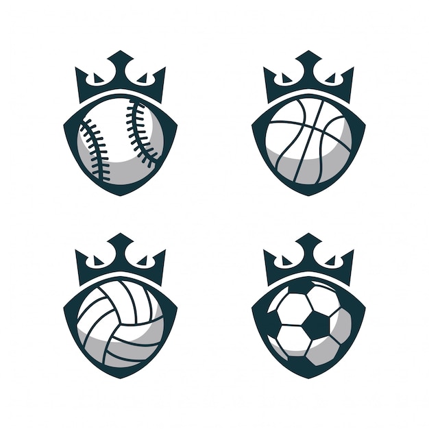 Sportballogo met kroon