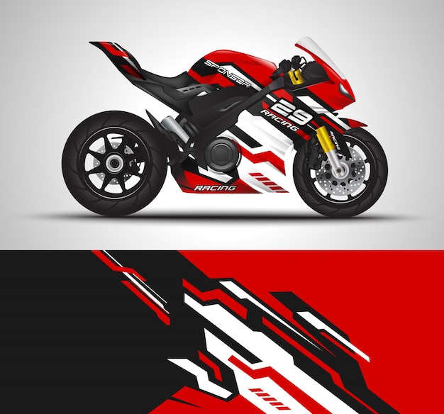 Sportbikeオートバイモータースポーツとビニールステッカーデザイン