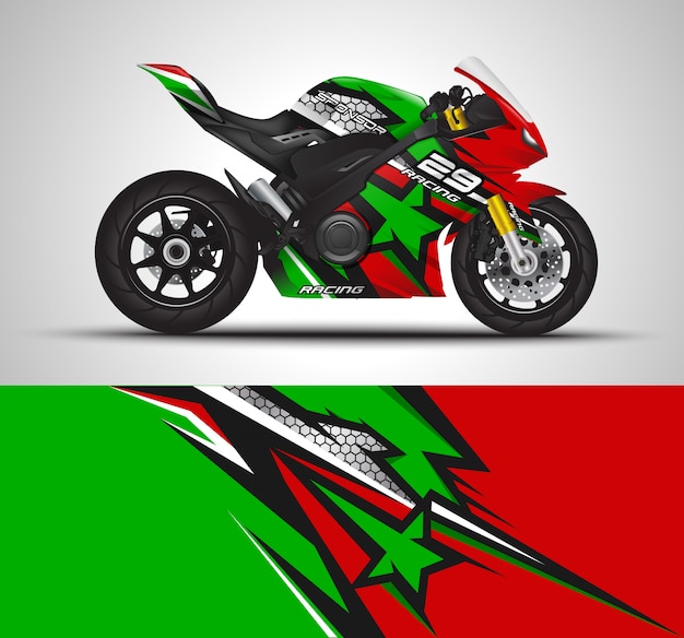 Sportbike motorcycle motorsport and vinyl sticker design