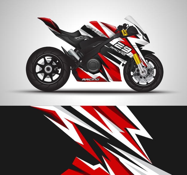 Sportbike motorcycle motorsport and vinyl sticker design