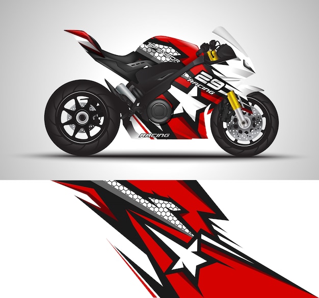 오토바이 오토바이 모터 스포츠 및 비닐 스티커 디자인
