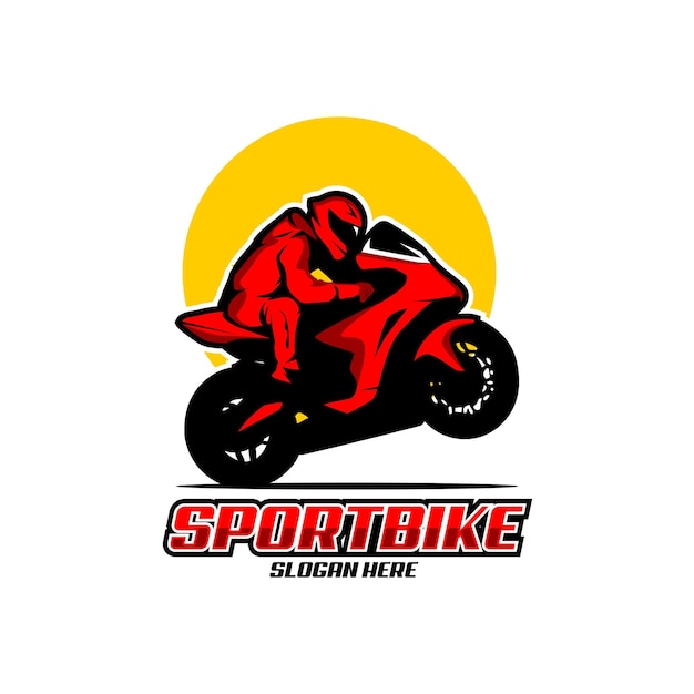 sportbike motorcycle vector illustration logo