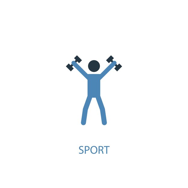 Sportconcept 2 gekleurd icoon. Eenvoudige blauwe elementenillustratie. sport concept symbool ontwerp. Kan worden gebruikt voor web- en mobiele UI/UX