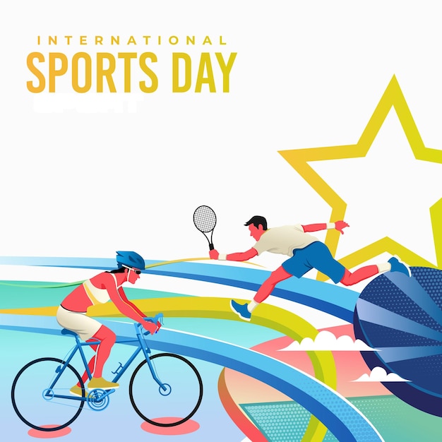 Sportdag Banner Achtergrond Illustratie Vector