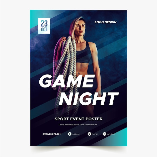 Vector sportevenement poster met afbeelding