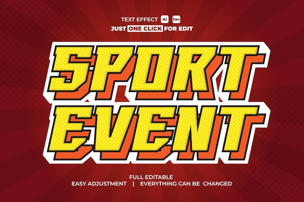 Sportevenement Vector teksteffect bewerkbaar
